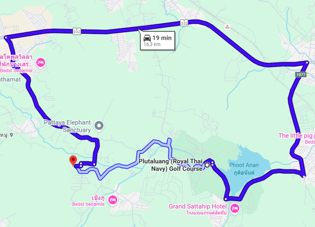 Etäisyys golfkentälle